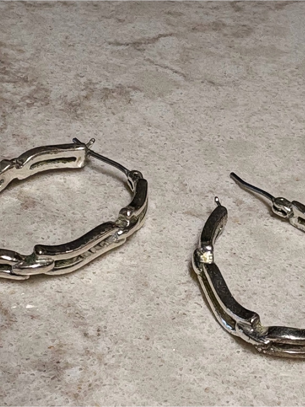 K4 Silver Chunky Link Hoop Earrings - Women Jewelry